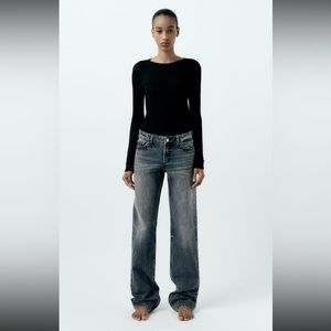 Zara low rise straight cut jeans